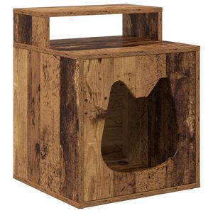 vidaXL Casa per Gatti Legno antico 42,5 x 40 x 53,5 cm