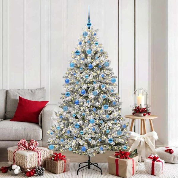 vidaXL Albero di Natale artificiale con 300 LED Verde e Bianco 180 cm