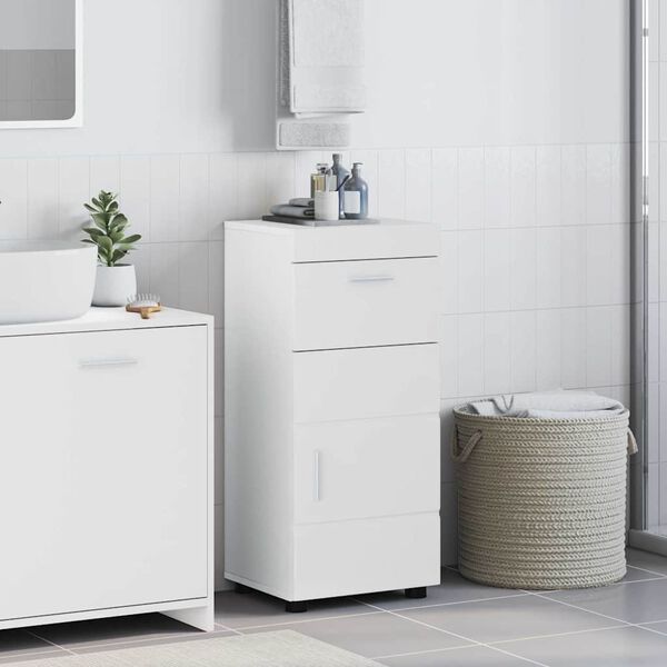 vidaXL Set di Armadi da Bagno TULUM Bianco Lucido 37 x 31,5 x 82 cm