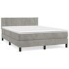 vidaXL Giroletto a Molle con Materasso Grigio Chiaro 140x200cm Velluto