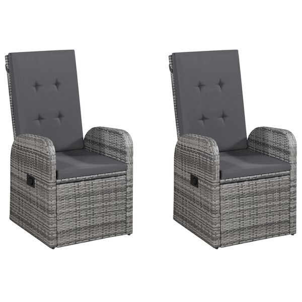 vidaXL Set da Pranzo per Giardino 5 pz con Cuscini Polyrattan Grigio