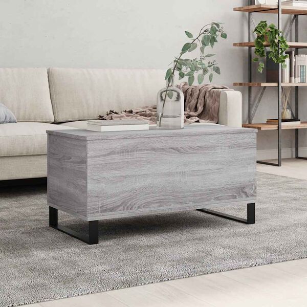 vidaXL Tavolino Salotto Grigio Sonoma 90x44,5x45 cm Legno Multistrato