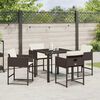 vidaXL Set da Pranzo per Giardino 5 pcs Marrone polyrattan