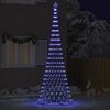 vidaXL Albero di Natale LED con 455 LED Blu 184.5 cm Metallo