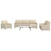 vidaXL Set di Divani 4 pz con Poggiapiedi Crema in Tessuto