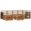 vidaXL Set di divani da esterno 6 pz Naturale Legno di Acacia Massello