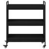 vidaXL Carrello da Cucina Rovere Nero 70 x 30 x 82 cm