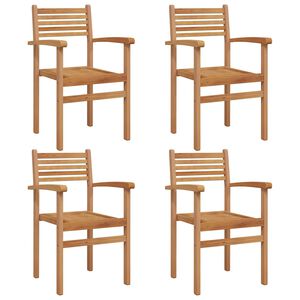 vidaXL Sedia 4 pcs Marrone 56 x 55 x 90.5 cm Legno di teak solido