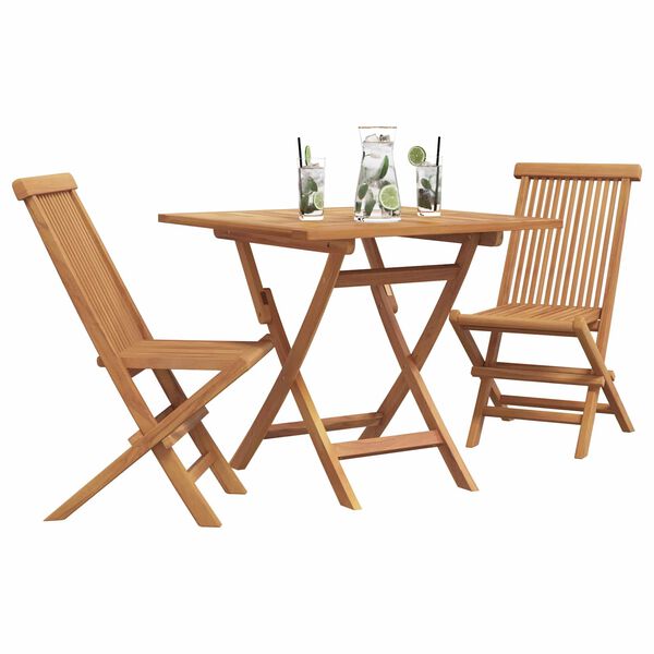 vidaXL Set da Pranzo per Giardino 3 pcs Marrone