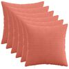 vidaXL Federa 6 pcs HEERLEN Rosso Arancio 30 x 30 cm corduroy