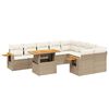 vidaXL Set Divano da Giardino 10 pz con Cuscini Beige in Polyrattan
