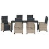vidaXL Set da Pranzo per Giardino 7 pcs Grigio chiaro polyrattan