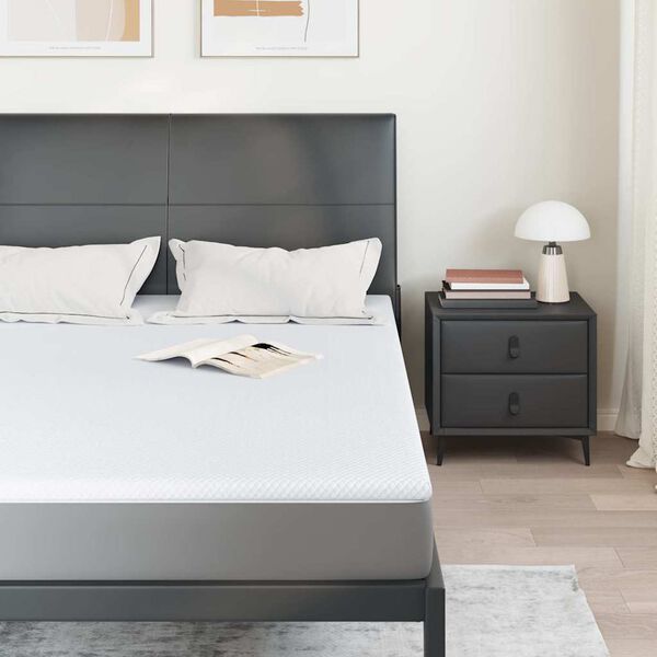 vidaXL Topper per materasso Bianco 160 x 200 cm Tessuto Jacquard