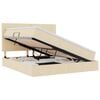 vidaXL Letto con contenitore e materasso Crema 160 x 200 cm Tessuto