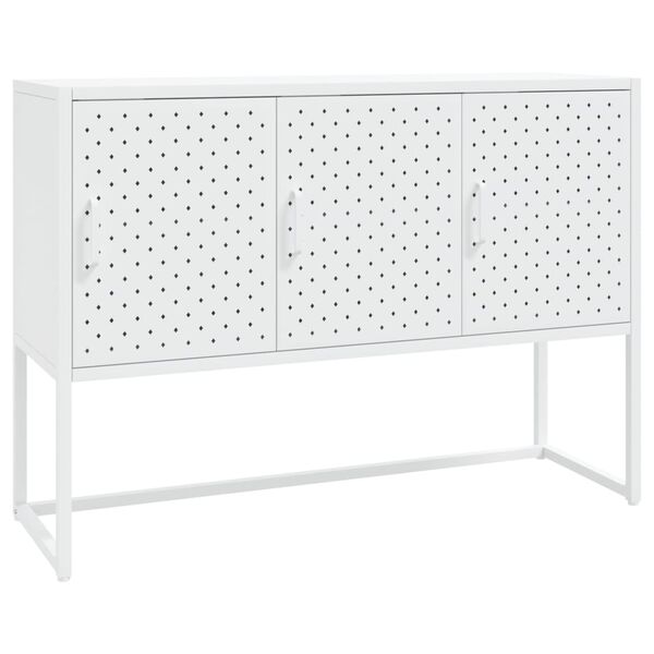 vidaXL Credenza Bianca 105x35x75 cm in Acciaio
