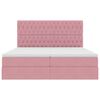vidaXL Letto con luci a strisce a LED Rosa 200 x 200 cm Velluto