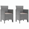 vidaXL Sedia da Giardino 2 pcs Grigio chiaro 53 x 49 x 85 cm