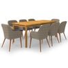 vidaXL Set da Pranzo da Giardino 9 pz Marrone