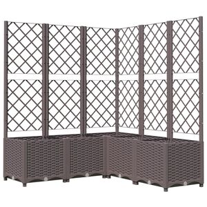 vidaXL Fioriera da Giardino con Graticcio Marrone 120x120x136 cm in PP