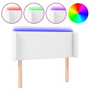 vidaXL Testiera a LED Bianca 83x16x78/88 cm in Similpelle