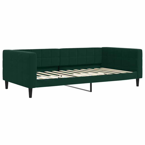 vidaXL Divano Letto Estraibile Materassi Verde Scuro 100x200 Velluto