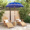 vidaXL Parasol Balinese 260 Blu 180-190 cm Cotone e legno massello