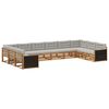 vidaXL Set divani 10 pz Naturale e Grigio Chiaro