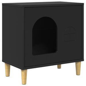 vidaXL Casa per Gatti Nero 51 x 30 x 52 cm Legno ingegnerizzato