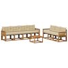 vidaXL Set di divani da esterno con cuscino 8 pcs Naturale e Beige