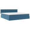 vidaXL Letto con Contenitore Blu Scuro 200 x 200 cm Velluto