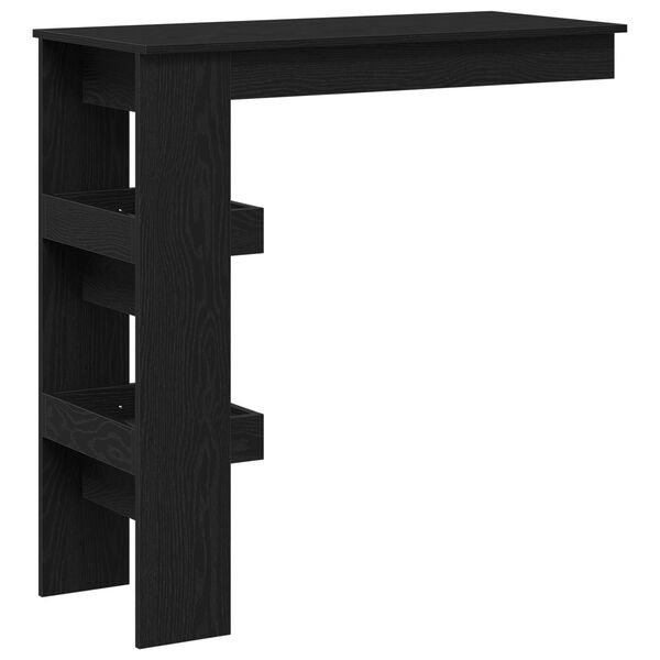 vidaXL Tavolo Bar da Parete Rovere Nero 102 x 45 x 103,5 cm