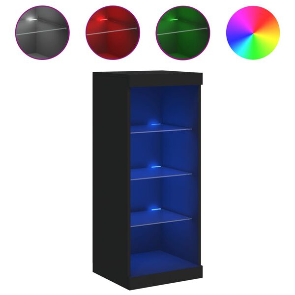 vidaXL Credenza con Luci LED Nera 41x37x100 cm