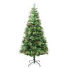 vidaXL Albero di Natale Preilluminato con Pigne Verde 225 cm PVC e PE