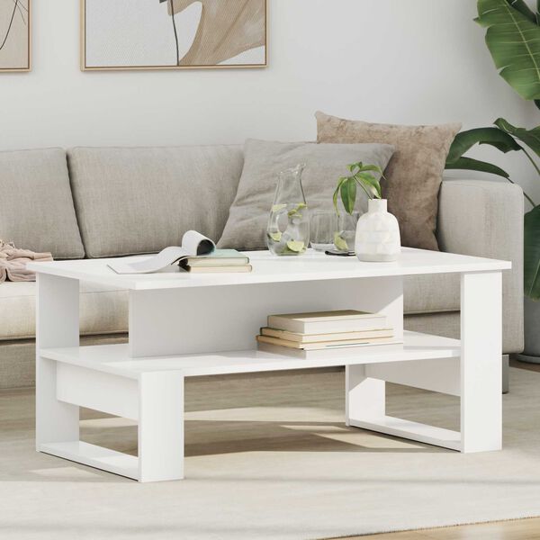 vidaXL Tavolino da salotto Bianco 90 x 50 x 40 cm Legno multistrato