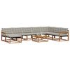 vidaXL Set di divani da esterno 9 pcs Grigio Naturale e Chiaro