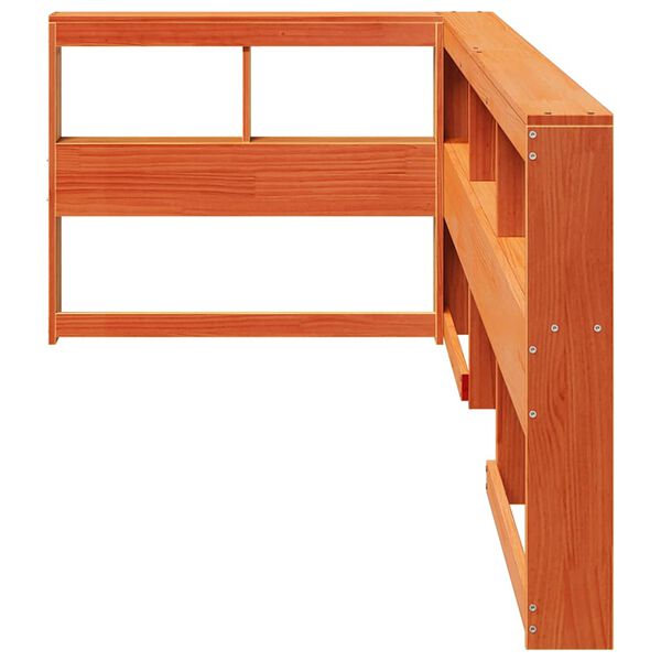 vidaXL Testiera Libreria a L Marrone Cera 90 cm Legno Massello di Pino