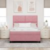 vidaXL Letto a molle con materasso Rosa 160 x 200 cm Velluto