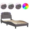 vidaXL Giroletto Viana con LED senza Materasso Grigio 80x200 cm