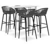 vidaXL Set da Bar 5 pz Bianco e Grigio