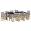 vidaXL Set da Pranzo per Giardino 9 pcs Beige polyrattan