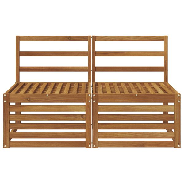 vidaXL 2 Pezzo Divano centrale per esterno Legno di Acacia Massello