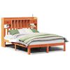 vidaXL Letto Libreria senza Materasso Marrone Cera 135x190 cm in Pino