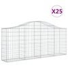 vidaXL Cesti Gabbioni ad Arco 25 pz 200x30x80/100 cm Ferro Zincato