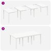 vidaXL Set da Pranzo per Giardino 7 pcs Bianco Rattan Polt