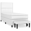 vidaXL Giroletto a Molle con Materasso Bianco 100x200 cm in Similpelle