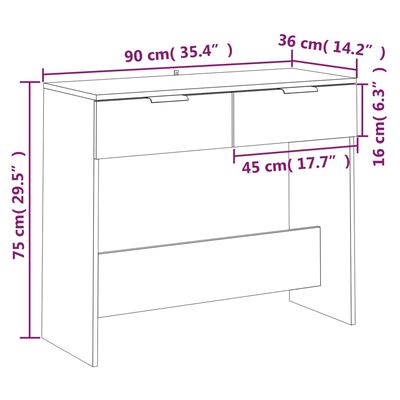 vidaXL Tavolino da Salotto Grigio Cemento 90x36x75cm Legno Multistrato