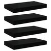 vidaXL Scaffali a Parete 4 pz Nero Lucido 40x23,5x3,8 cm in MDF
