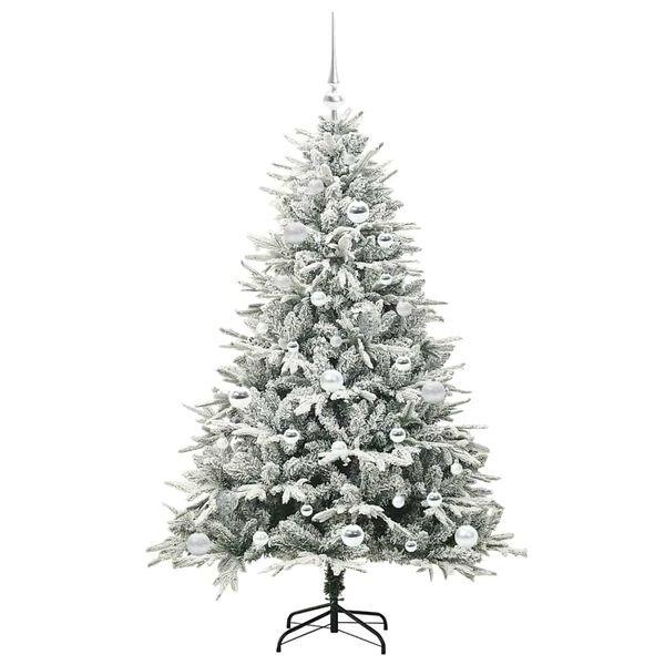vidaXL Albero di Natale Artificiale Pre-illuminato con Set di Palline