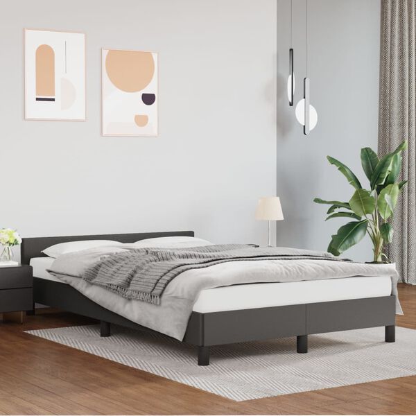 vidaXL Giroletto senza Materasso Grigio 120x190 cm Similpelle