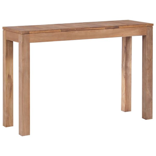 vidaXL Tavolo Consolle in Legno Massello di Teak Naturale 110x35x76 cm
